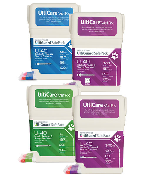 UltiCare VetRx UltiGuard Safe Pack U-40 Insulin Syringes